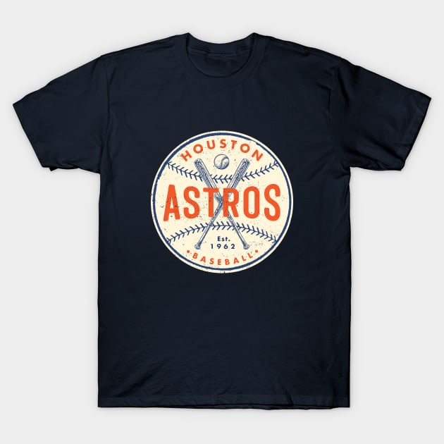 Vintage Houston Astros 2 by Buck Tee T-Shirt by Buck Tee